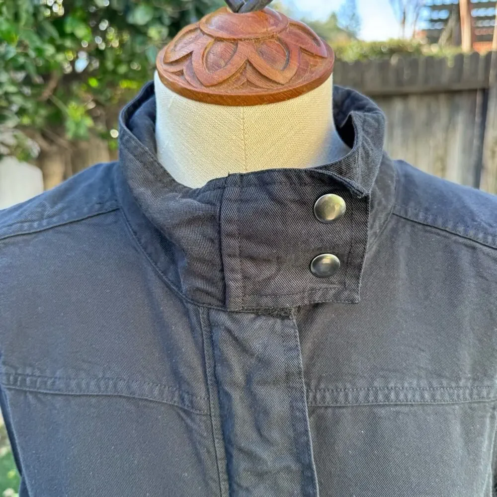 AnyBody Cargo Vest with Pockets Black Sleeveless Zip Jacket Women's Medium